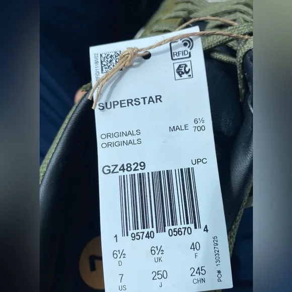 Adidas Superstar GZ4829 Men's Focus Olive & White Running Shoes Size US 7 NB69 - Picture 7 of 7